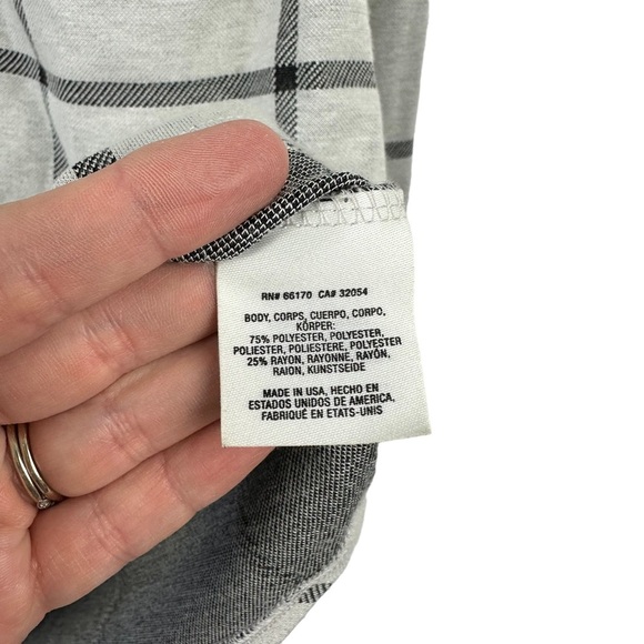ANTHROPOLOGIE POSTMARK Windowpane Sweater Tunic Mini Dress Plaid Medium M Gray - Picture 4 of 8